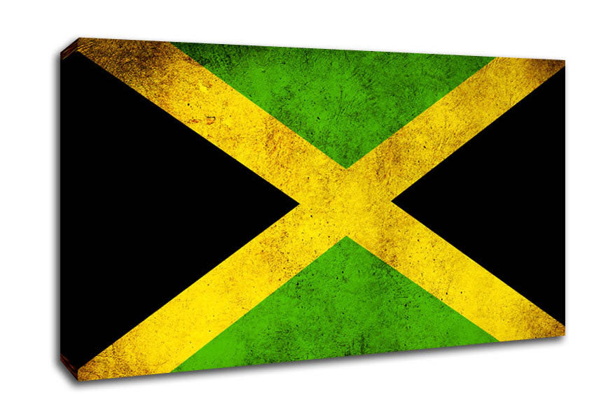 Jamaican Grunge Flag Canvas Wall Art