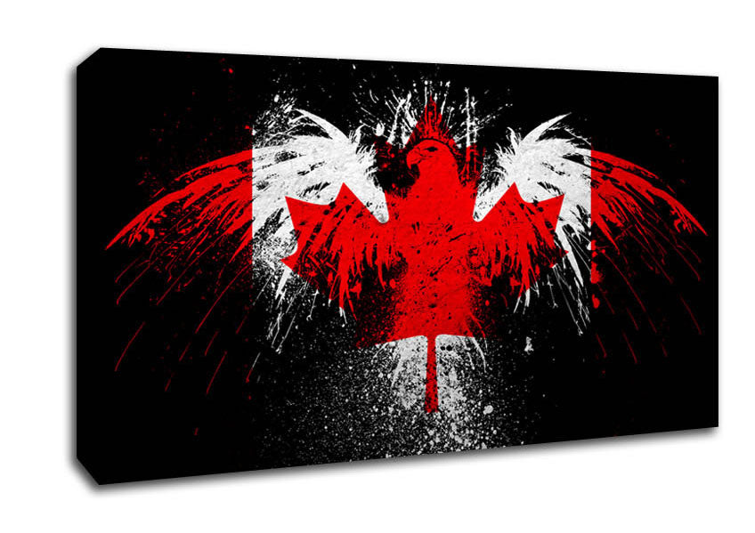 Canadian Eagle Flag Canvas Wall Art