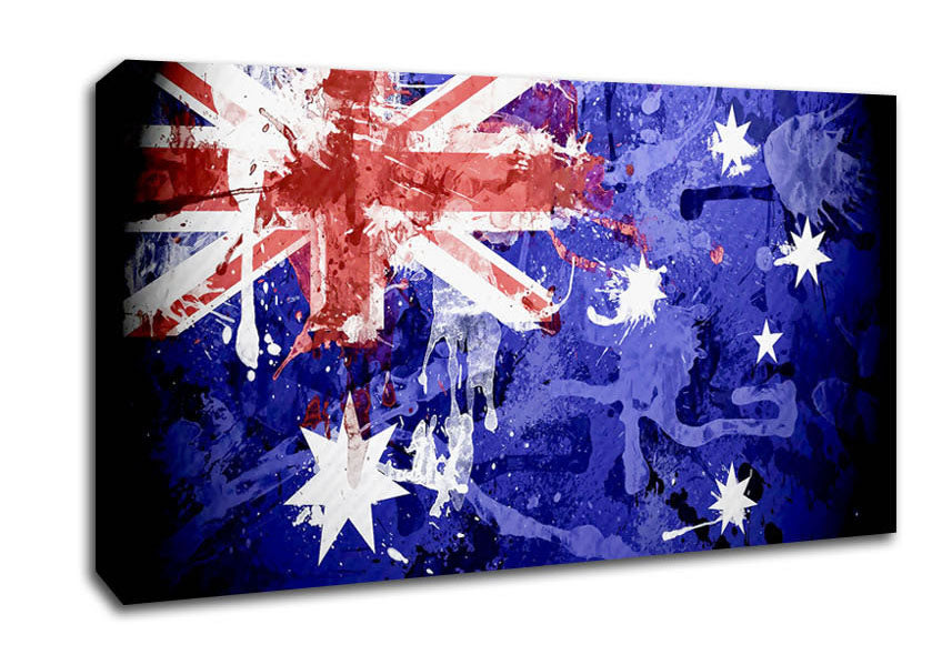 Australian Grunge National Flag Canvas Wall Art