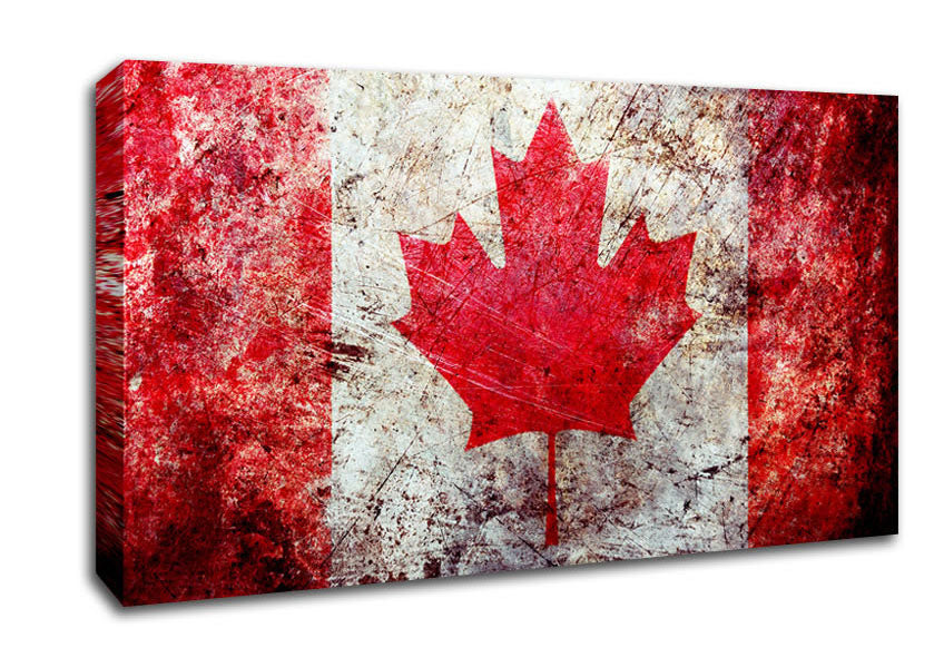 Canada Flag Grunge Canvas Wall Art