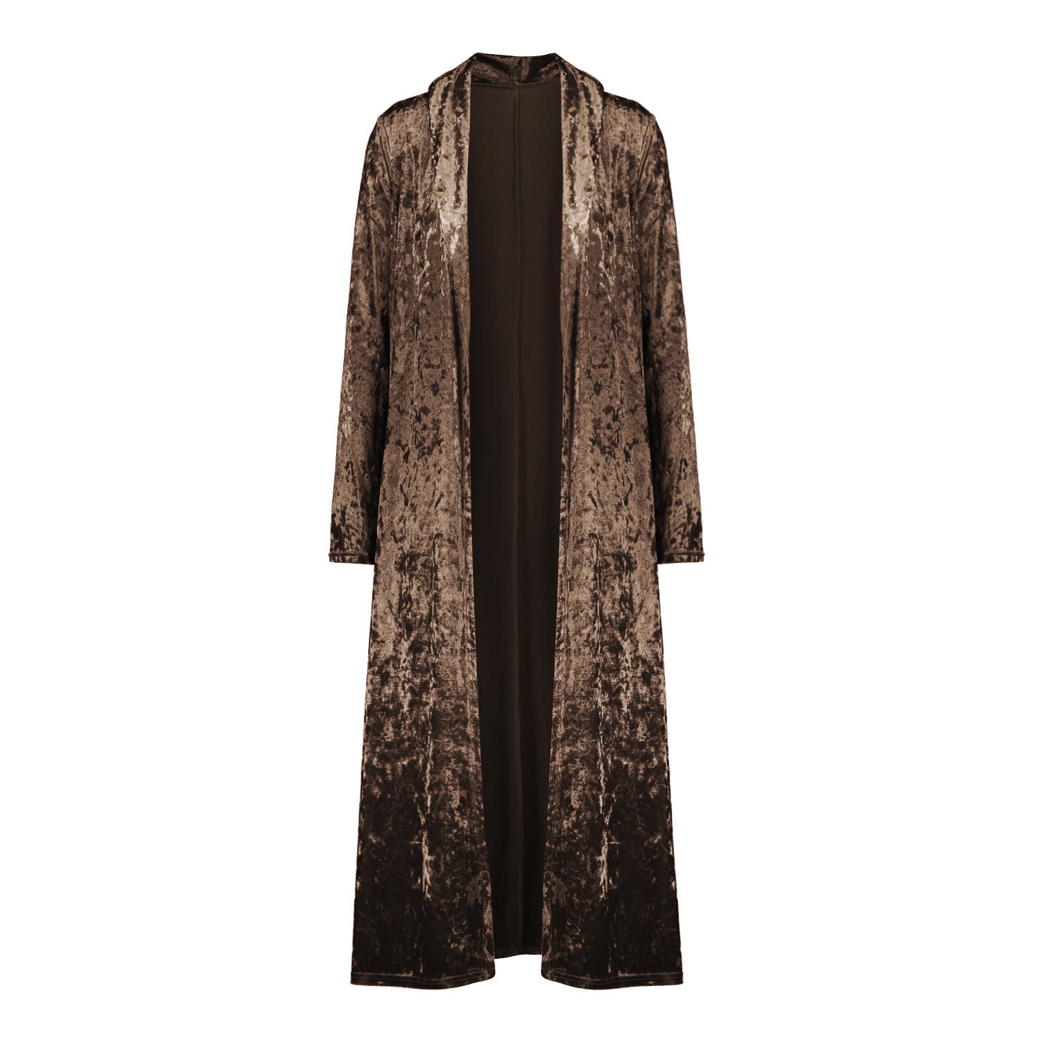 Long sleeve plus length velvet trench coat