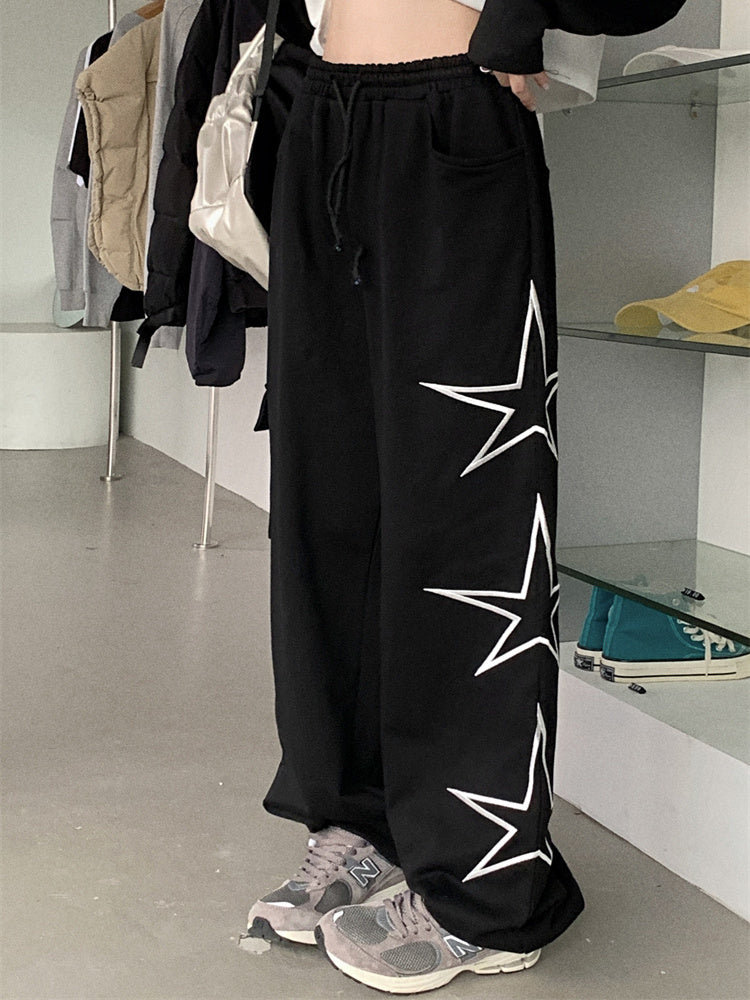 Women's Star Embroidered Wide Leg Guards