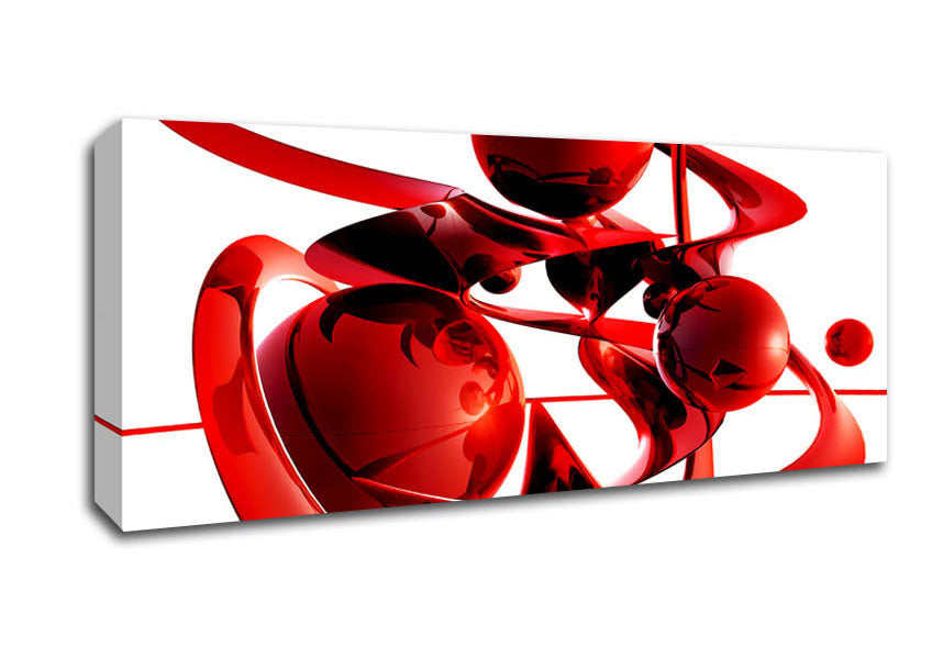 Red Balls Spiralling Canvas Wall Art