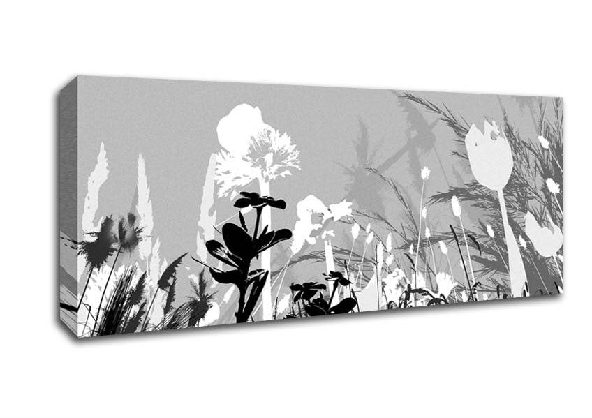 Silver Splash Flowers Canvas Wall Art