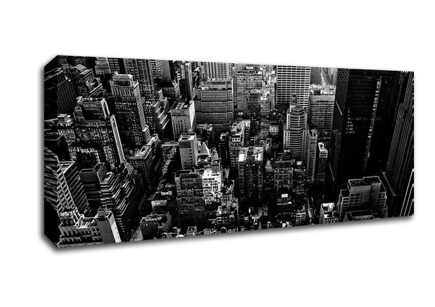 A View From The Empire State Building Black n White Canvas Wall Art