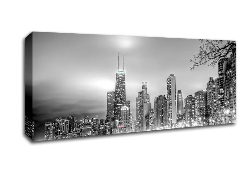 Black n White City Canvas Wall Art