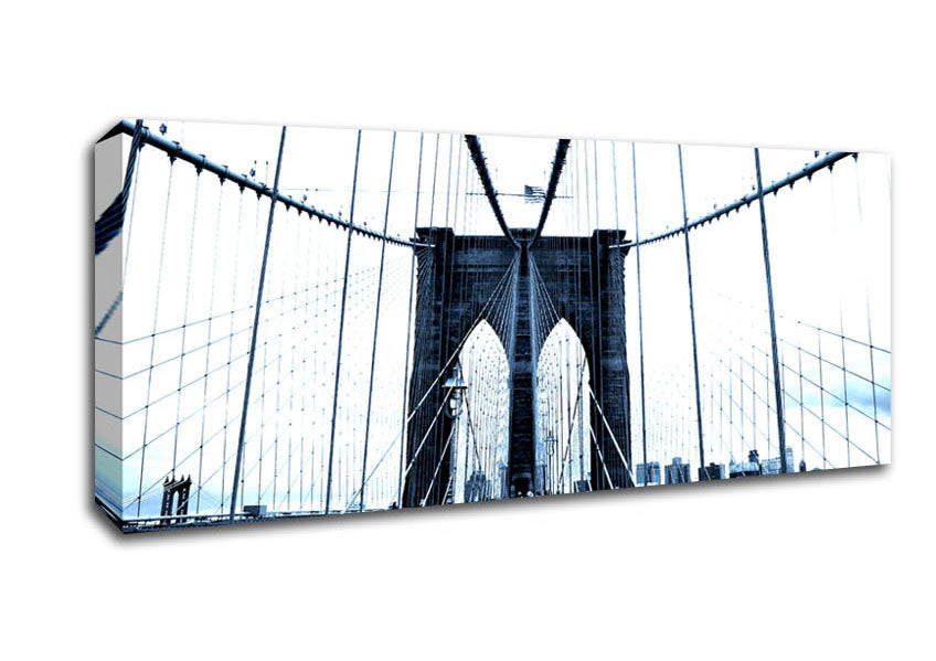 Brooklyn Bridge Blue Canvas Wall Art