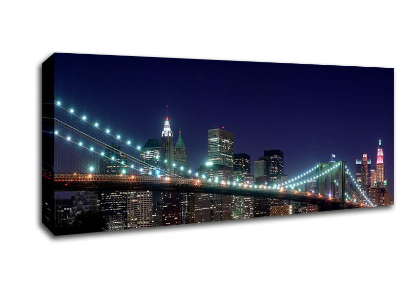 Brooklyn Bridge New York Lights Canvas Wall Art