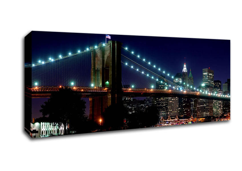Brooklyn Bridge NYC Blue Nights Canvas Wall Art