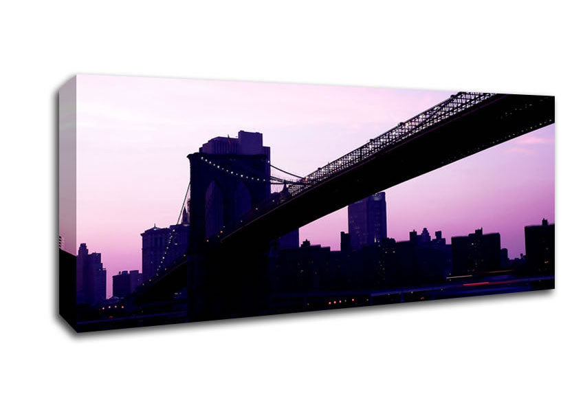 Brooklyn Bridge Purple Hue Canvas Wall Art
