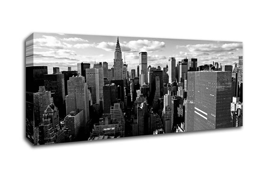 Chicago City View B n W Canvas Wall Art