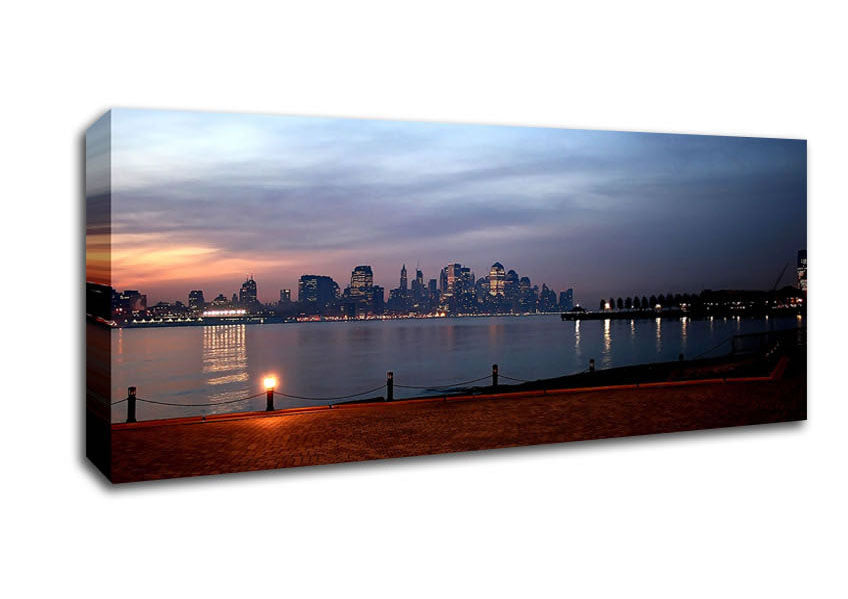 City Across The Water Canvas Wall Art