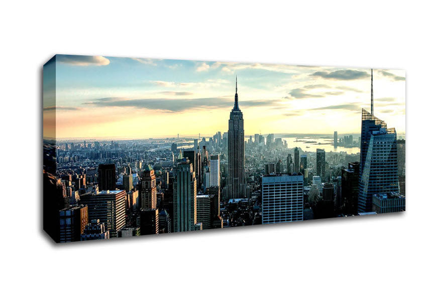 Empire State Building At Sunrise Canvas Wall Art