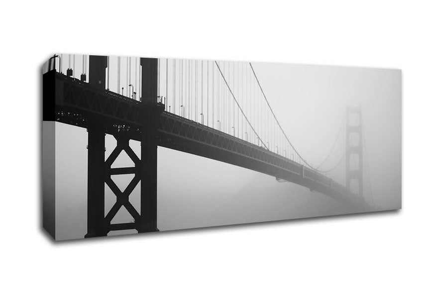 Golden Gate In Fog Canvas Wall Art