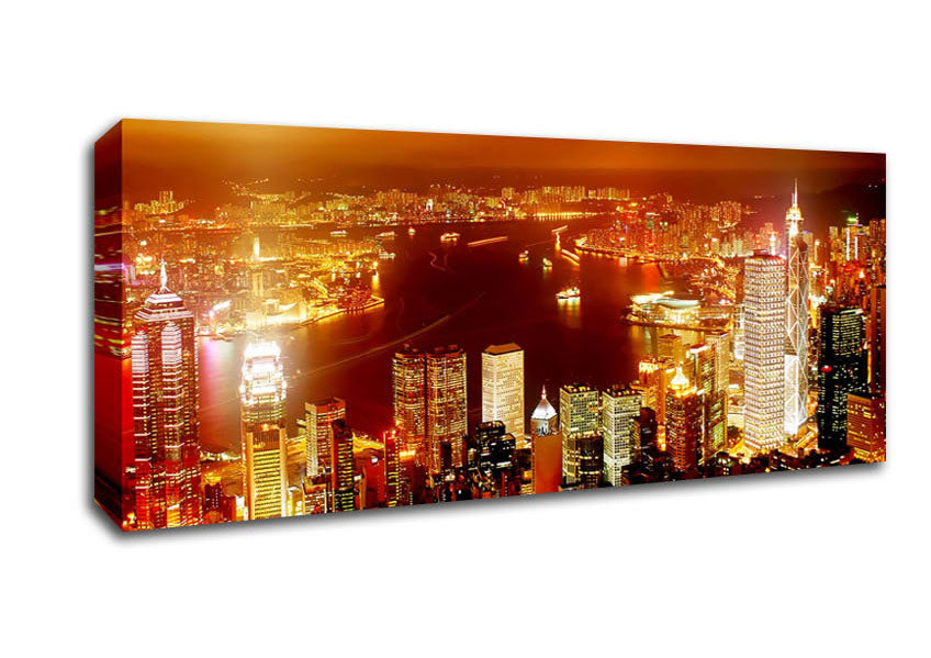 Hong Kong Harbour Nights Canvas Wall Art