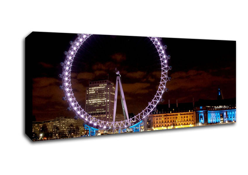 London Eye Water Lights Canvas Wall Art