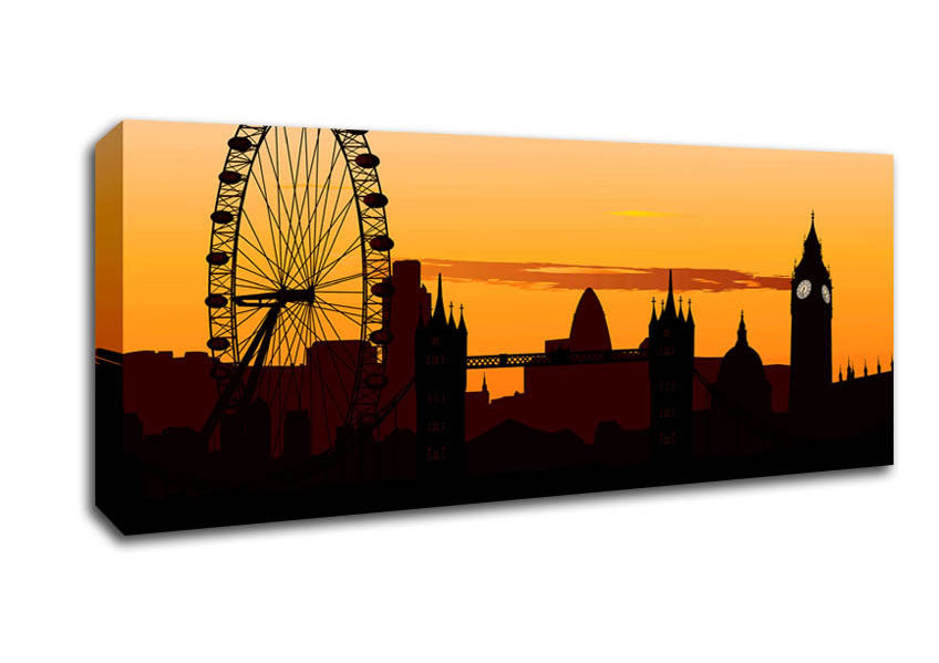 London Morning Reflection Glow Canvas Wall Art