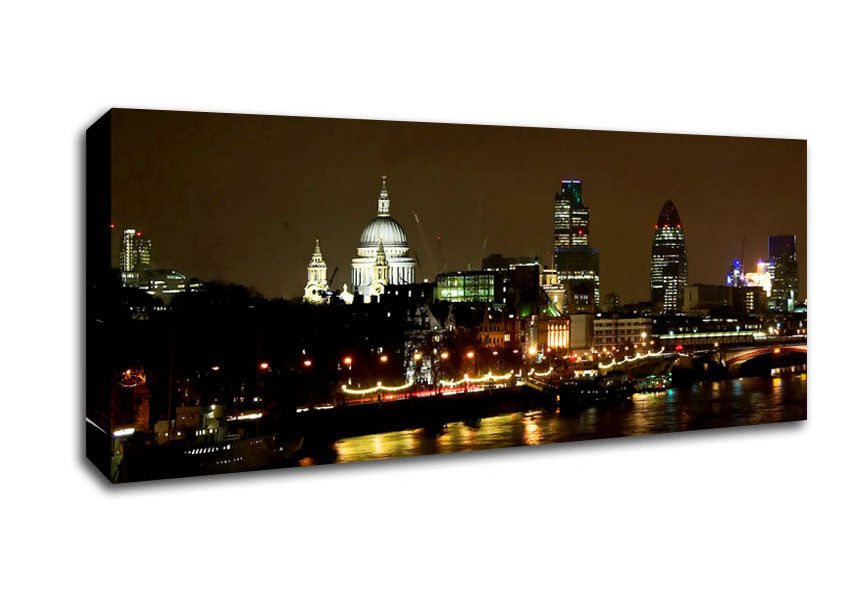 London St Pauls At Night Canvas Wall Art
