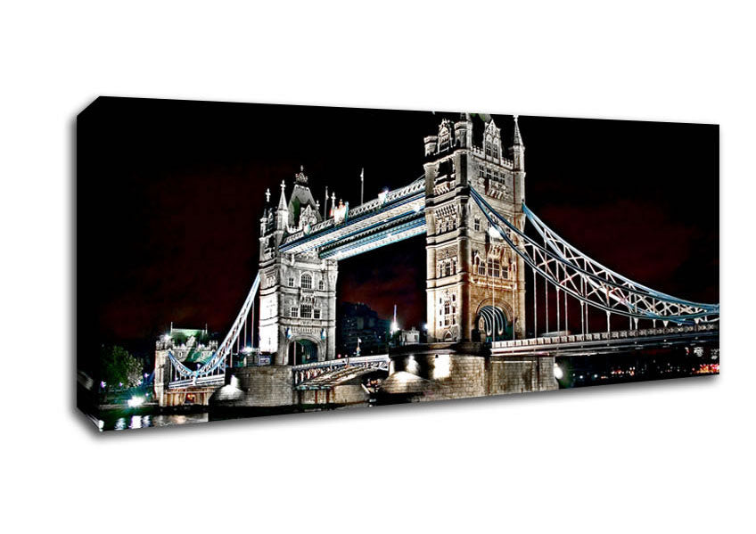 London Tower Bridge Night Lights Canvas Wall Art