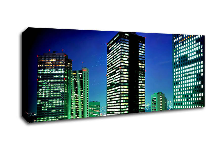 Neon City Canvas Wall Art