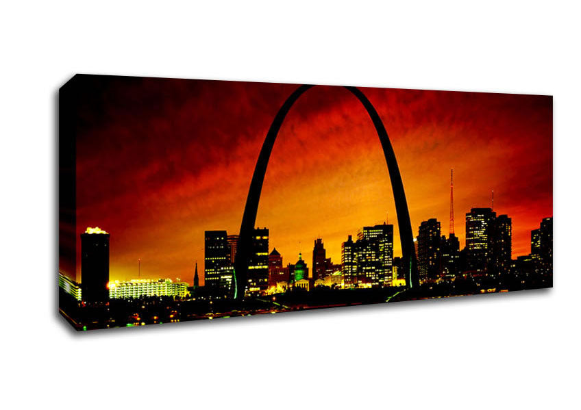 New York City Red Orange Glow Canvas Wall Art