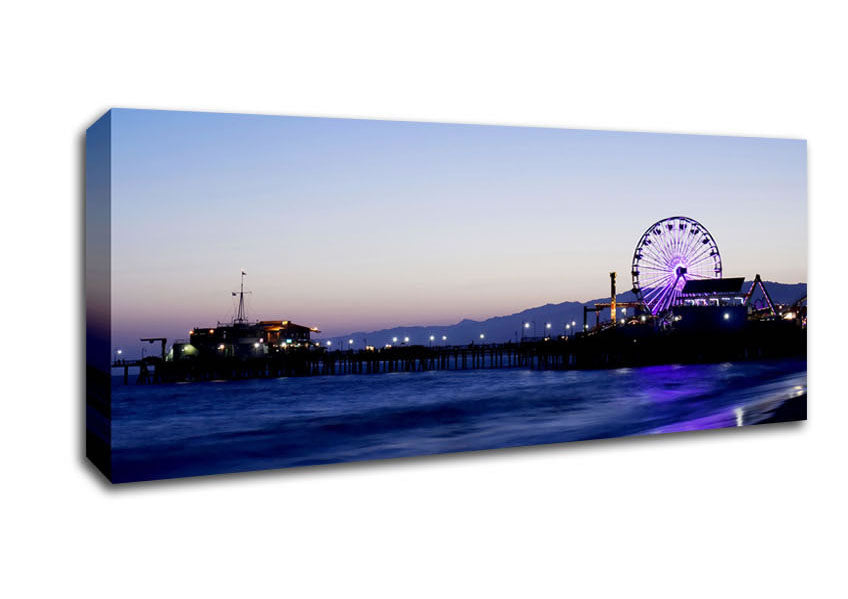 Ocean Pier Moonlight Canvas Wall Art
