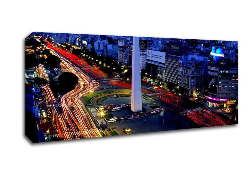 Paris Roads At Night Canvas Wall Art