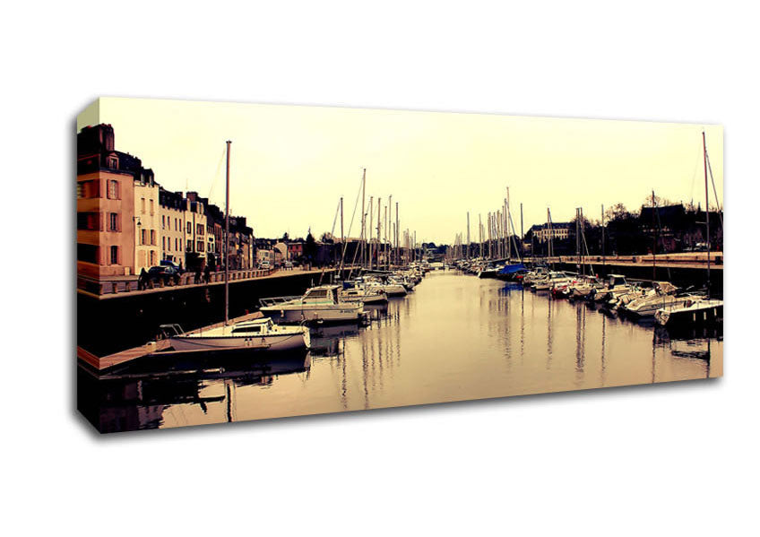 Port At Dusk Canvas Wall Art