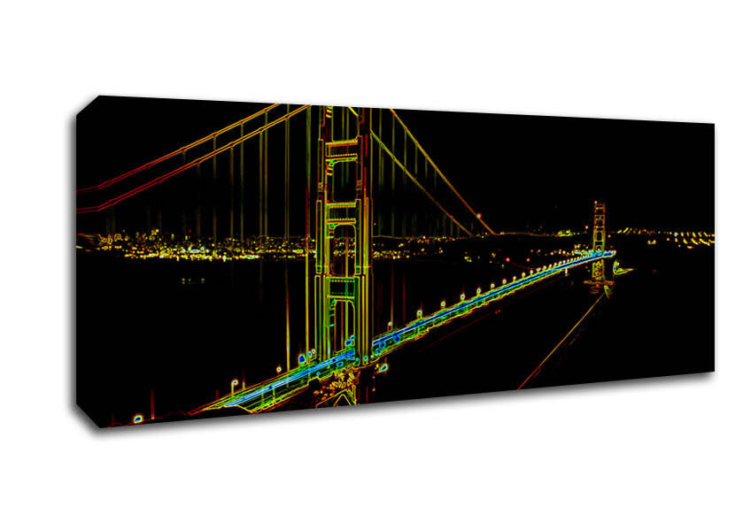 San francisco Bridge Psychedelic Canvas Wall Art
