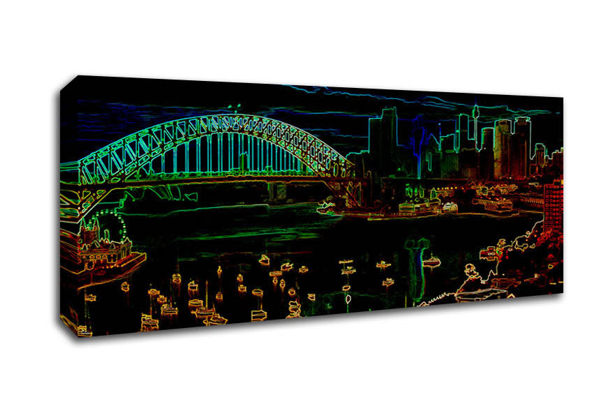 Sydney Australia Psychedelic Canvas Wall Art