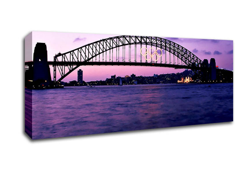 Sydney Harbour Bridge Pink Reflections Canvas Wall Art