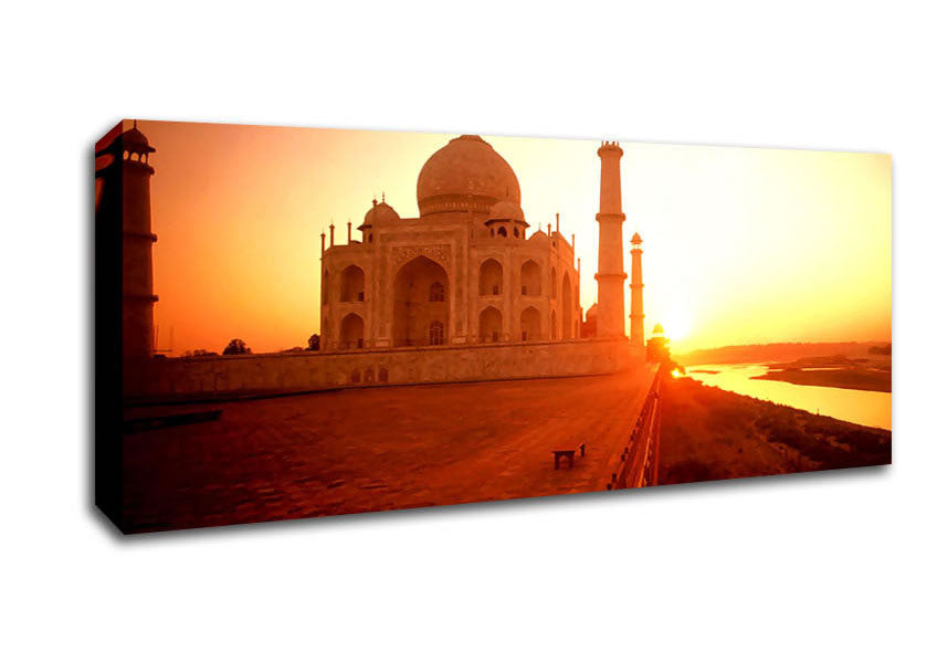 The Taj Mahal At Sunset India Canvas Wall Art