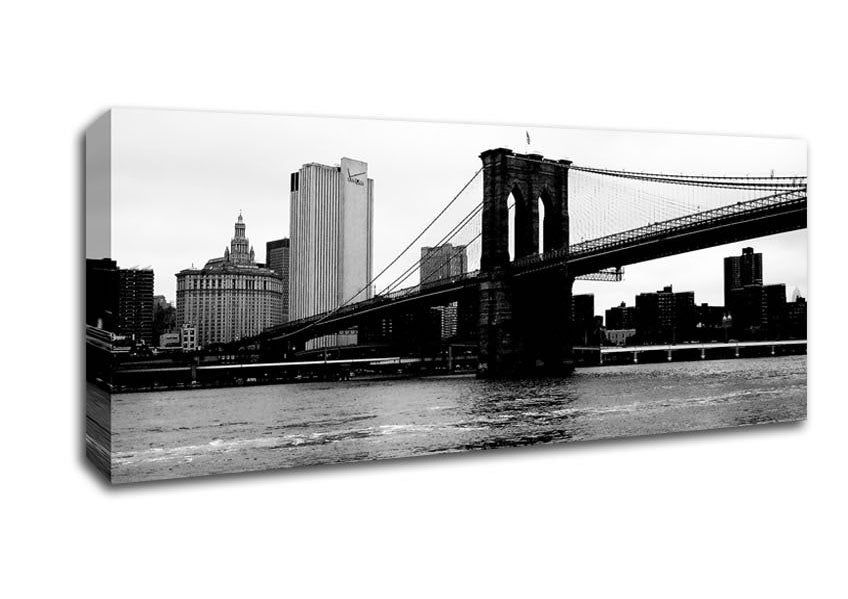 The View Of New York Under Brooklyn Bridge Canvas Wall Art