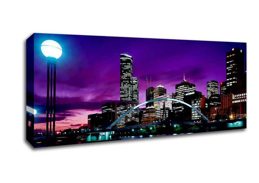 Toronto Purple Glow Canvas Wall Art