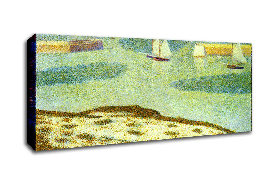Seurat Entrance To Port-En-Bessin Canvas Wall Art