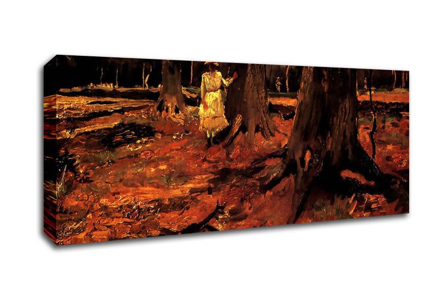 Van Gogh Girl In White In The Woods Canvas Wall Art