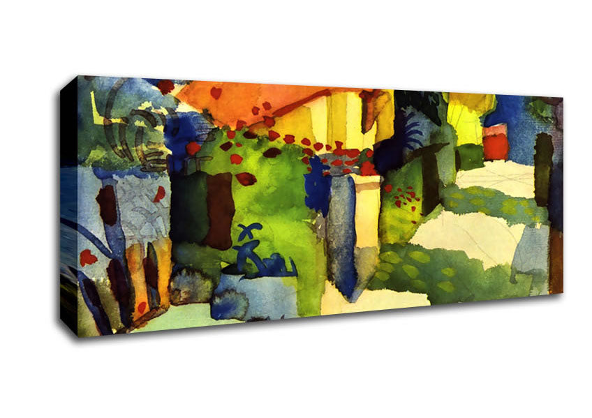 August Macke House In The Garden Canvas Wall Art