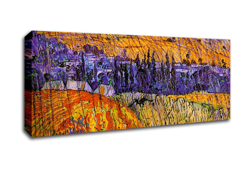 Van Gogh Landscape At Auvers In The Rain Canvas Wall Art
