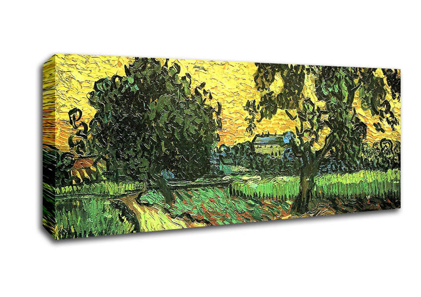 Van Gogh Landscape With Castle Auvers At Sunset Canvas Wall Art