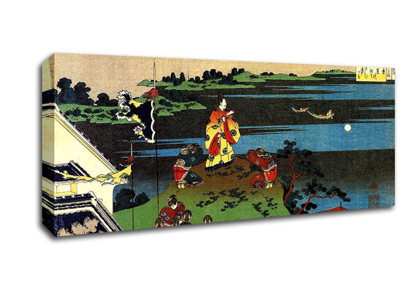 Hokusai Nakamaro Looking At The Moon Canvas Wall Art