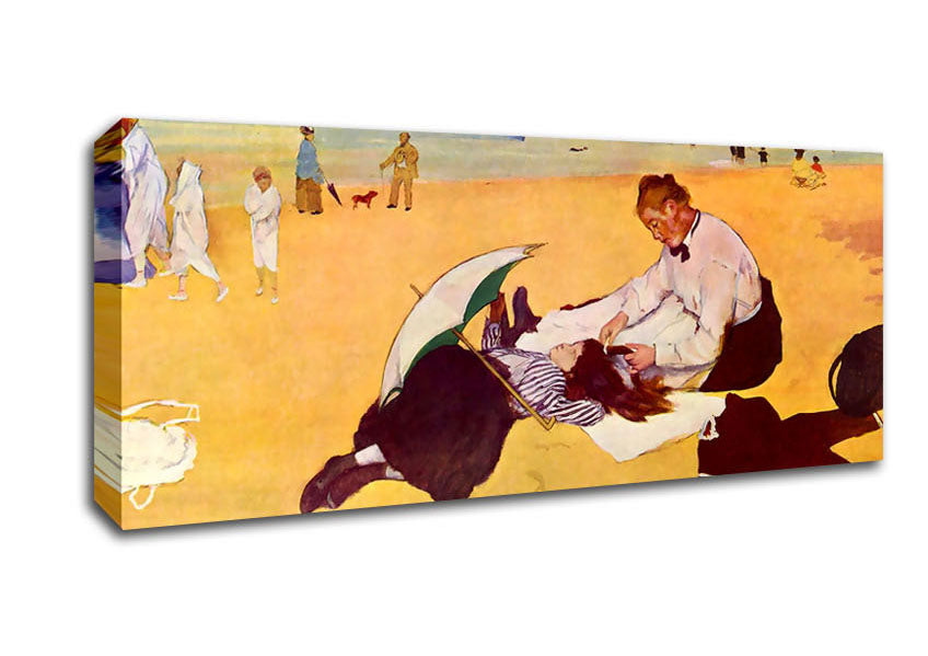 Degas Small Girls On The Beach Canvas Wall Art
