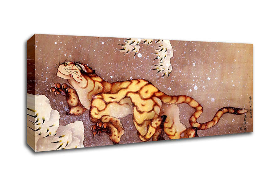 Hokusai Tiger In The Snow Canvas Wall Art