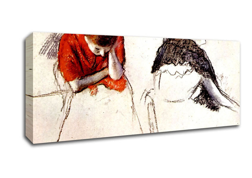 Degas Two Women Seated Canvas Wall Art