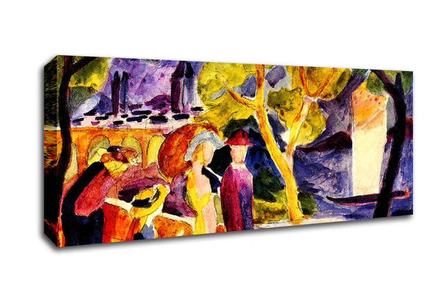 August Macke Walking At The Lake Canvas Wall Art