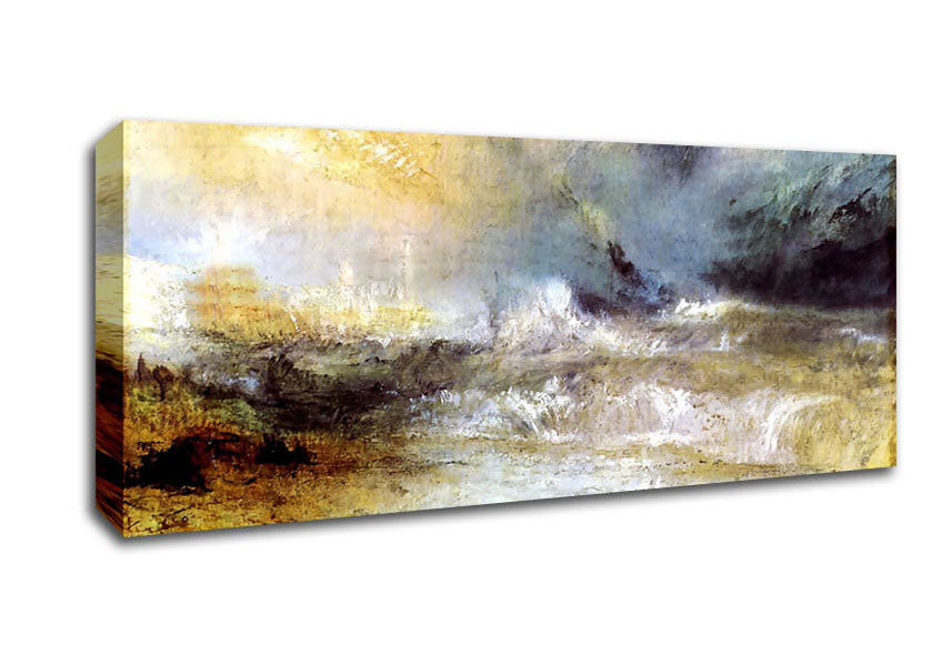 Joseph Mallord Turner Waves Breaking On A Lee Shore Canvas Wall Art