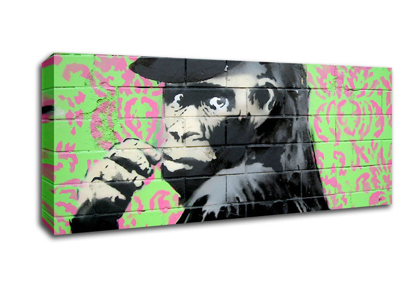 Monkey Cap Canvas Wall Art