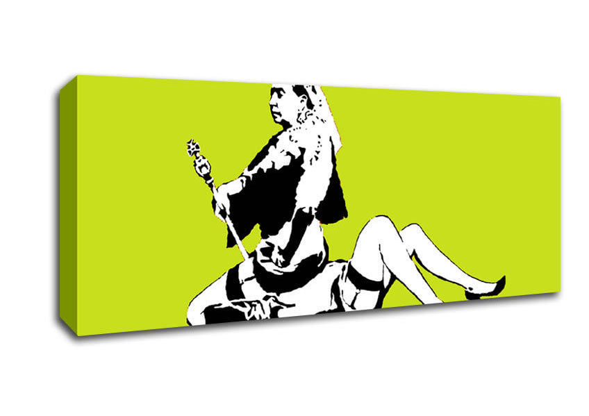 Queen Elizabeth Legs Lime Canvas Wall Art