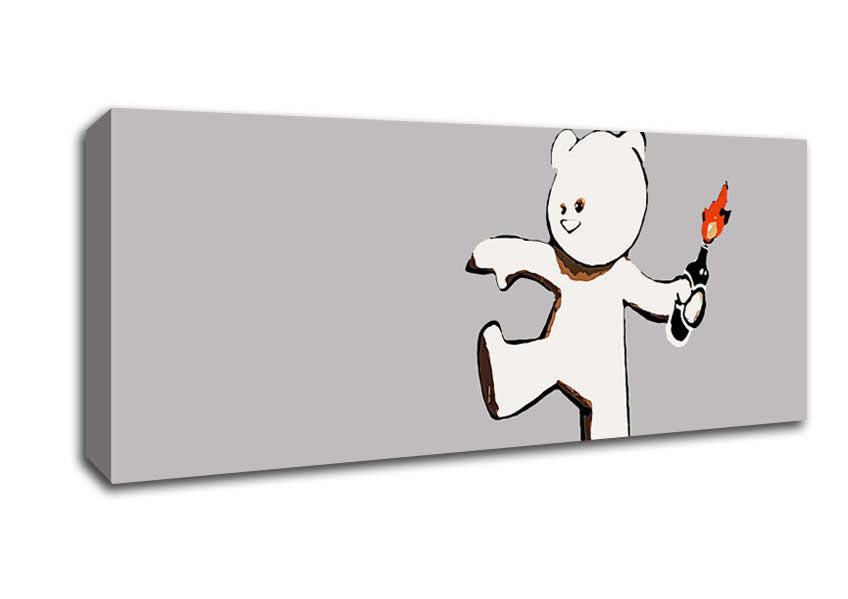 Teddybear Bomber Grey Canvas Wall Art