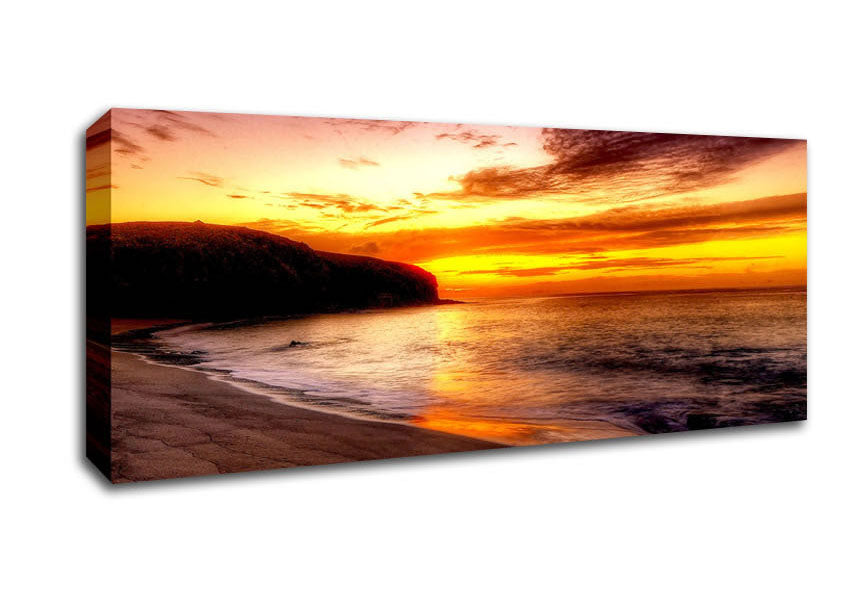 Stunning Ocean Beach At Sunset Canvas Wall Art