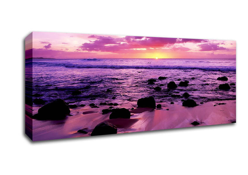 Lilac Ocean At The Crack Of Dawn Canvas Wall Art